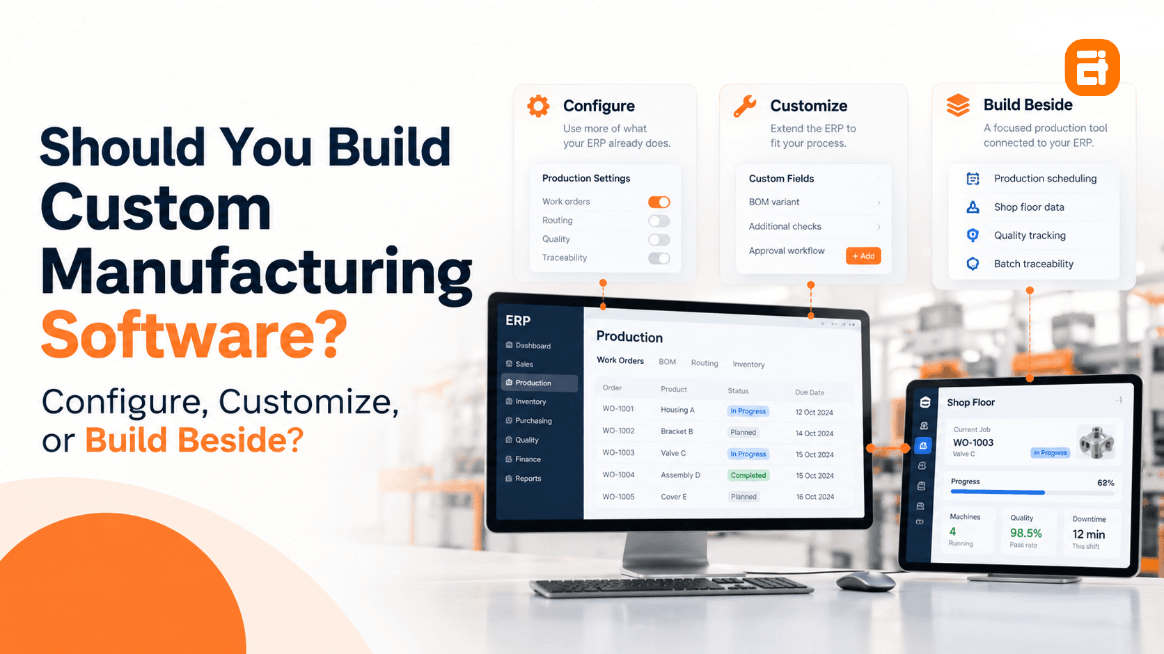 Custom Manufacturing Software: Should You Build Beside Your ERP?